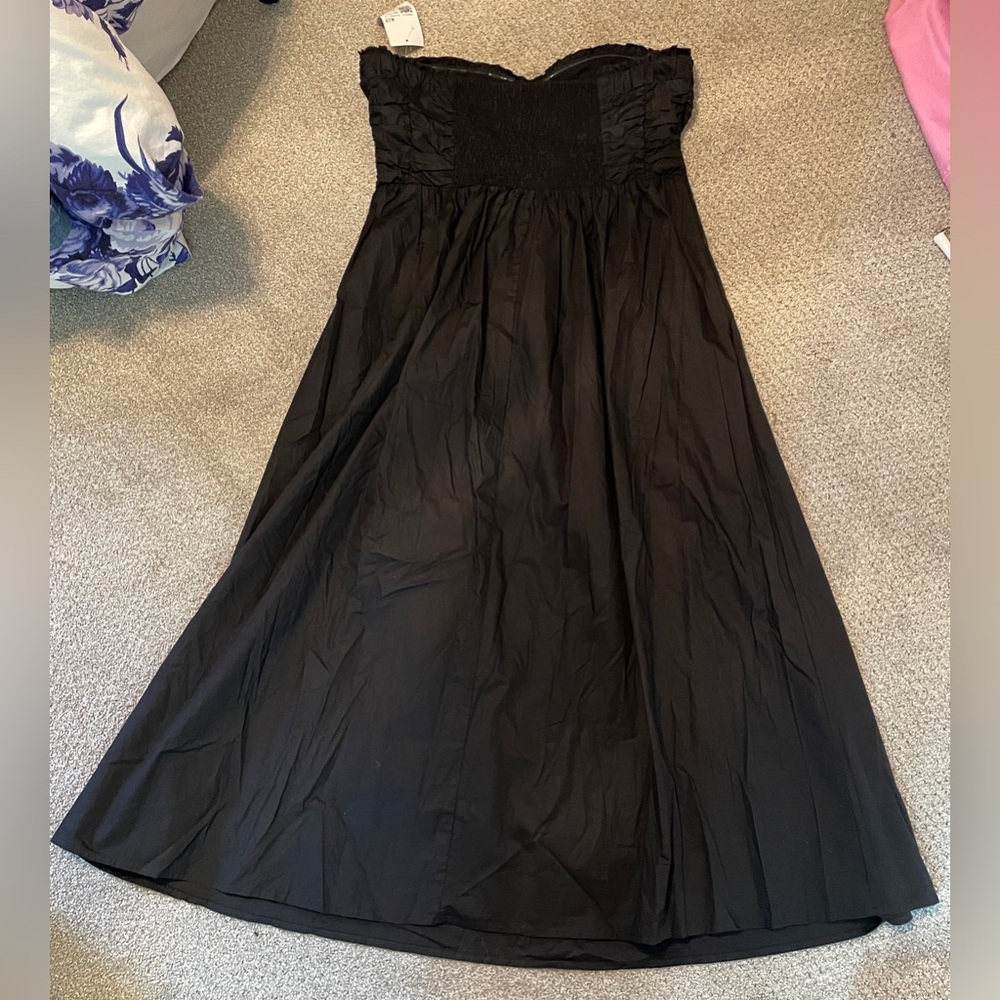 NWT Forever21 Strapless Ruffle Midi Dress - Picture 7 of 9